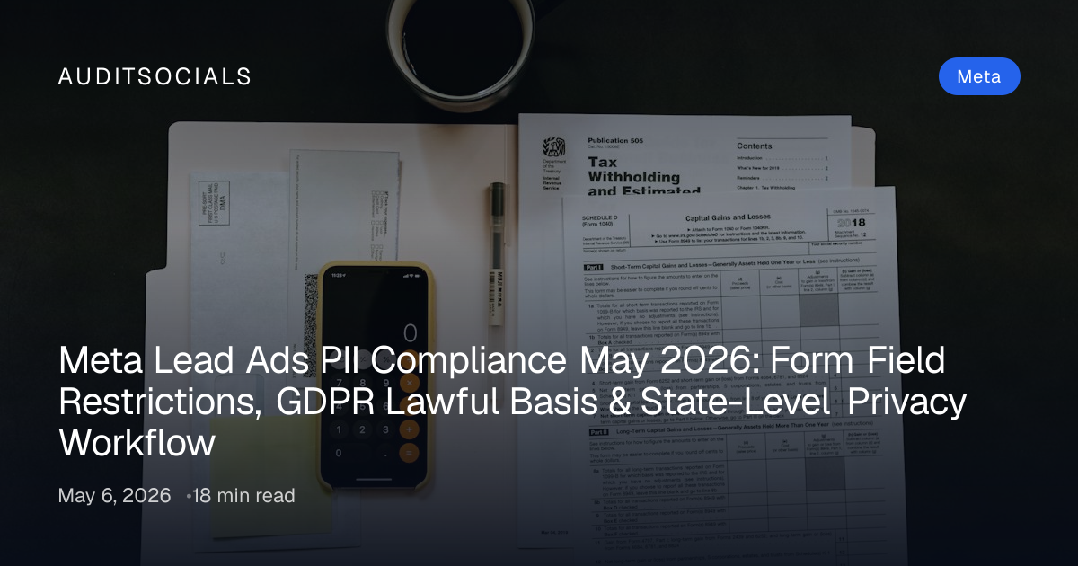 Meta Lead Ads PII Compliance 2026: GDPR & US Privacy Guide