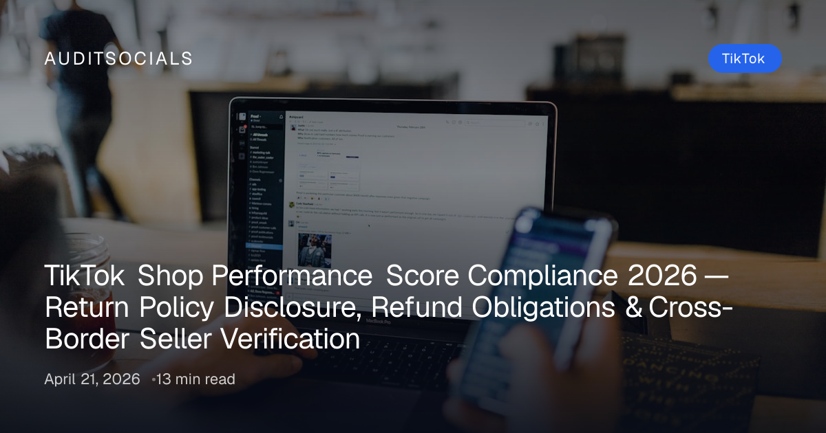 TikTok Shop Performance Score 2026: Compliance Guide